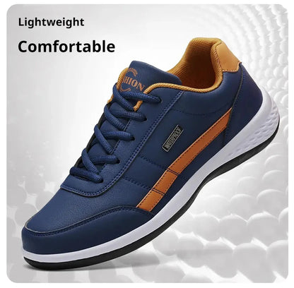 Fashion Casual Shoes Mens Outdoor Tennis Sneakers Lightweight Comfortable Lace Up PU Trainer Size Smaller Than Normals for Men