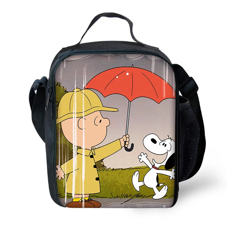 Cartoon Cute S-SnoopyS 3 pcs set Child School Backpack with Lunch Bags ,Pencil Bags ,School Bags for Boys Girls Best Gift