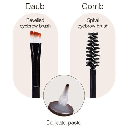 Natural Liquid Dyeing Eyebrow Cream Set Waterproof Shaping Brown Tint Pointed Tube Eyebrow Henna Mascara Paint Brush Makeup Tool