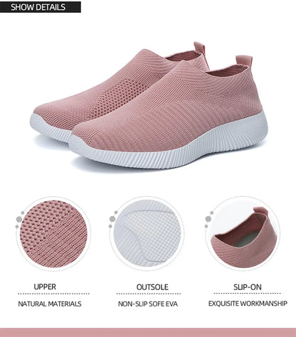 Women Shoes Breathable Flats Elastic Flat Shoes For Women Sneakers Zapatos Mujer Spring Summer Footwear Lightweight Sports Shoes