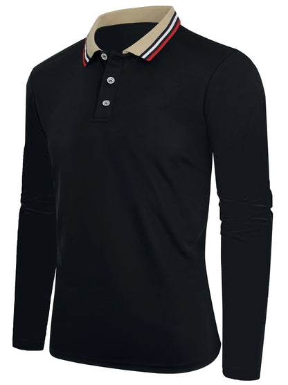 Spring and Autumn Men's Polo Long sleeve Business Casual Fashion Top