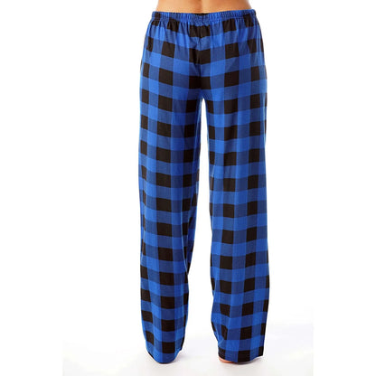 Women Christmas Pajama pants Autumn Winter Plaid Printed Pants Fashion Casual Wide Leg Pants Clothing Streetwear