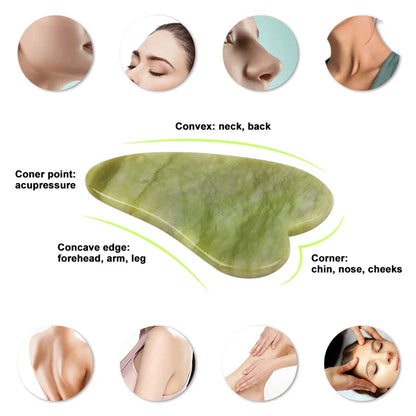 Natural Xiuyu Stone Gua Sha Board Jade Facial Beauty Scraping Massage Tools Firm Skin Care Face SPA Physical Therapy Beauty Tool