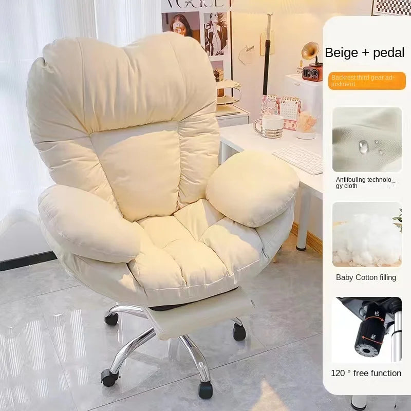 Lazy silla game Sofa Chair Office Chair Home Study Bedroom Chair Lifting Rotating Adjustable Widened Cushion with Foot Rest