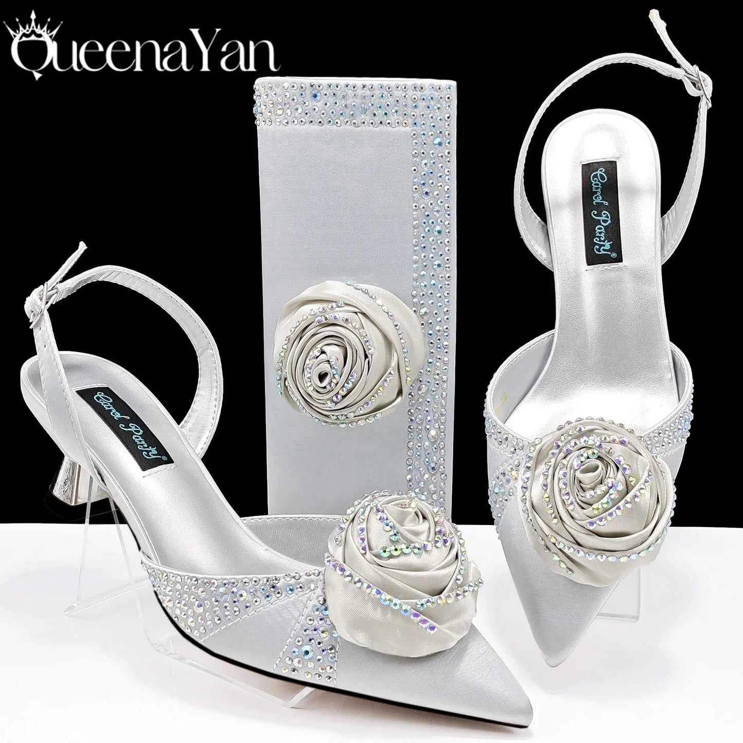 Ladies High Quality Women's Pumps And Bag Handmade Flowers Fashion Design For Nigeria Wedding Party