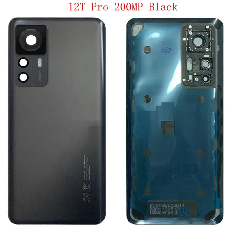 New For Xiaomi 12T , 12T Pro Back Cover Chassis Case Rear Battery Housing Door With  Camera Lens + CE Smartphone Parts