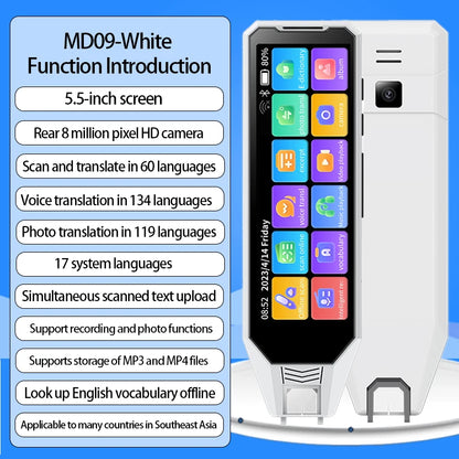 5.5-inch large-screen translation pen, supports scanning and translation in 60 languages - voice translation in 134 languages