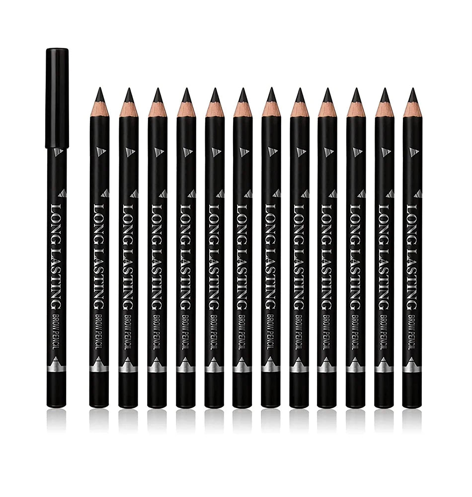 6/12Pcs Waterproof Eye Brow Pencil Professional Women Eye Makeup Pen Easy Color Beauty Cosmetic Beginner Practice Eyebrow Tools