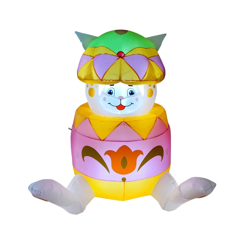 2024 Happy Easter Celebration Decoration LED Light Giant Easter Egg Bunny Rabbit Inflatable Toy for Outdoor Home Garden Ornament