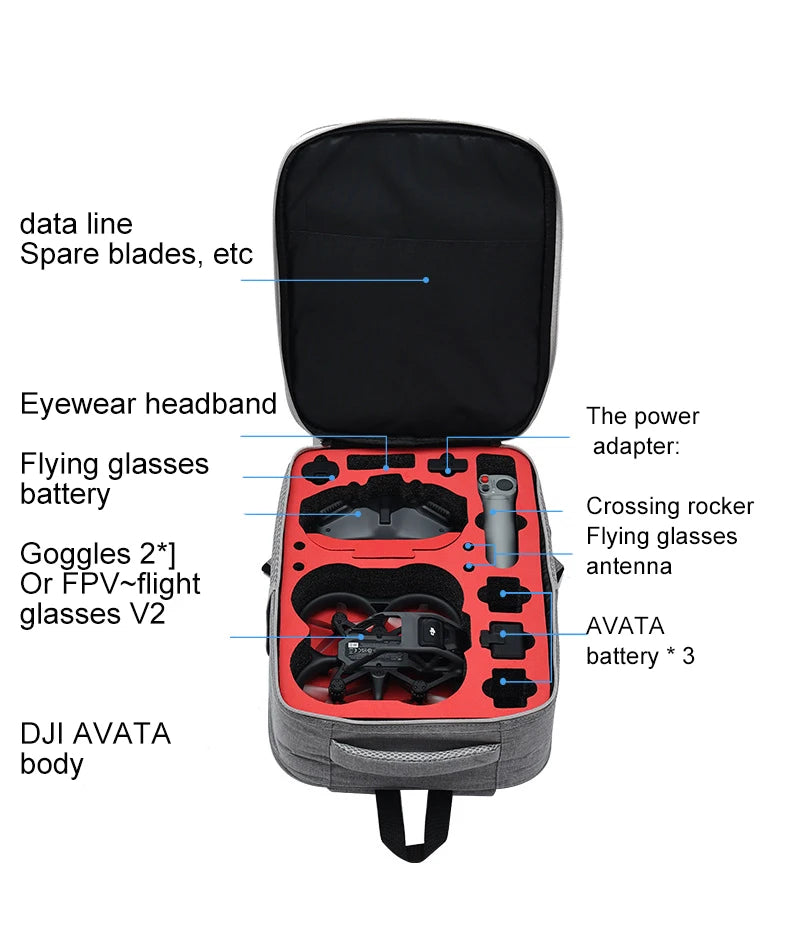 For DJI Avata Backpack Flight Glasses Storage Bag For DJI Avata Remote Control Storage Case