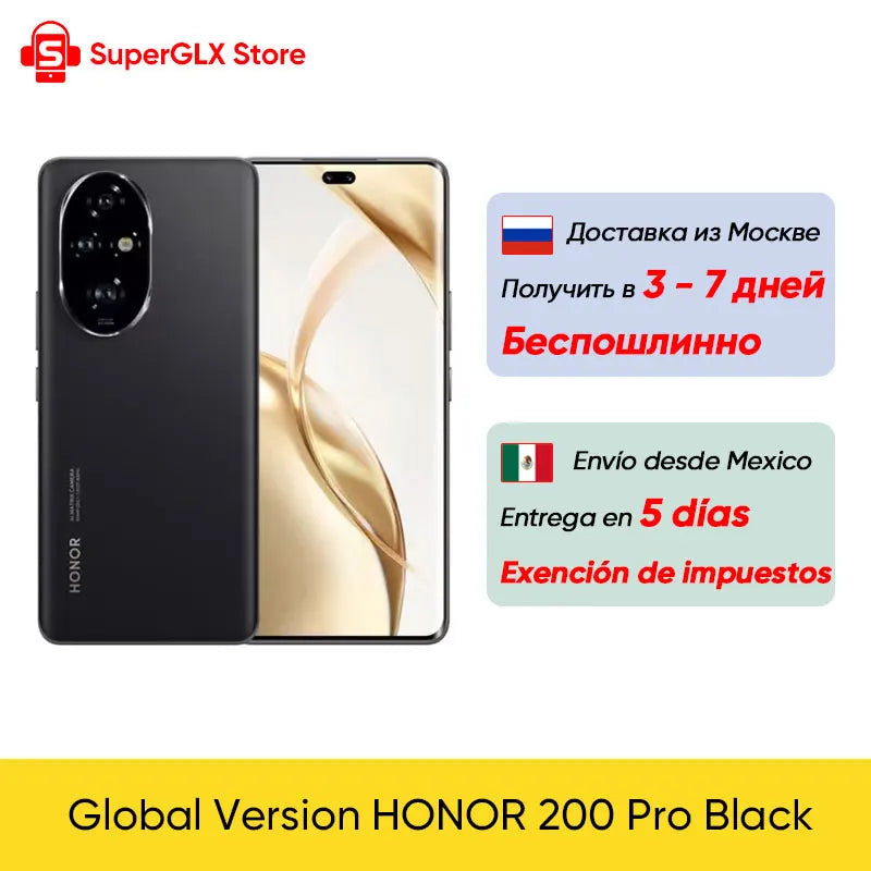 2024 Global Version HONOR 200 Pro Snapdragon 8s Gen 3 5G Smartphone 6.78'' 120Hz AMOLED Display Support HONOR 100W SuperCharge