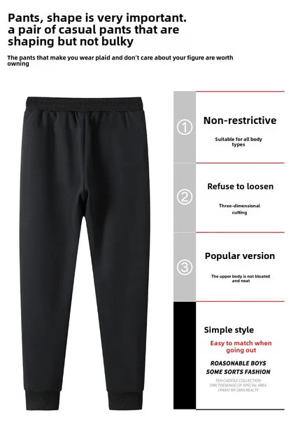 Pure Cotton Sweatpants Straight-Leg Loose-Fit Casual Pants For Men Summer Thin Style Plus Size Autumn/Winter Men's Trousers