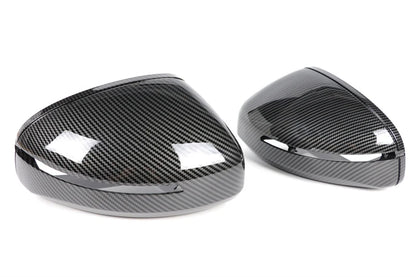 Mirror Cover For Audi TT TTS TTRS MK2 (8J) R8 (42) 2007-2014 Carbon Fiber Look/Gloss Black Exterior Rear View Cap Replacement