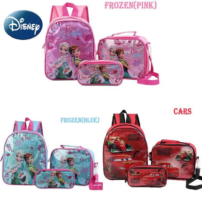 Disney Cartoon Princess Elsa Schoolbag Cute Large-capacity 3-piece Set of Children's Girls Boy Backpack Children's Schoolbag