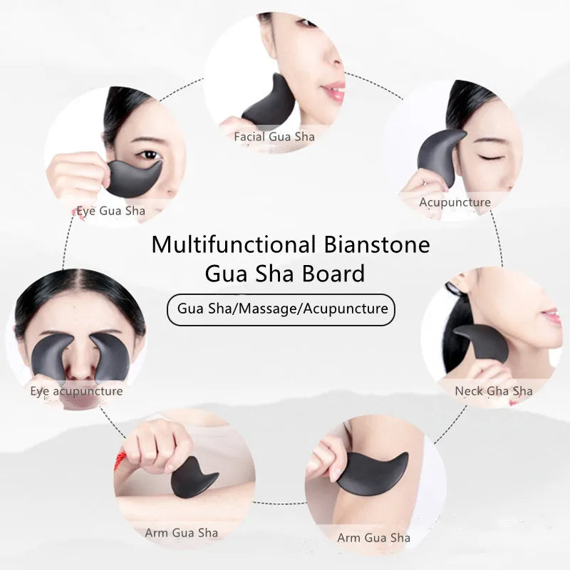 Natural Resin Jade Stone Gua Sha Gouache Scraper Massager for Face Body Facial Skin Lifting Wrinkle Remove Beauty SPA Care Tools