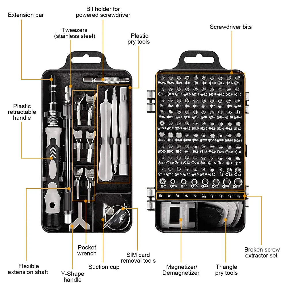 Screwdriver Set  Magnetic Torx Phillips Screw Bit Kit WOZOBUY With Electrical Driver Remover Wrench Repair Phone PC Tools