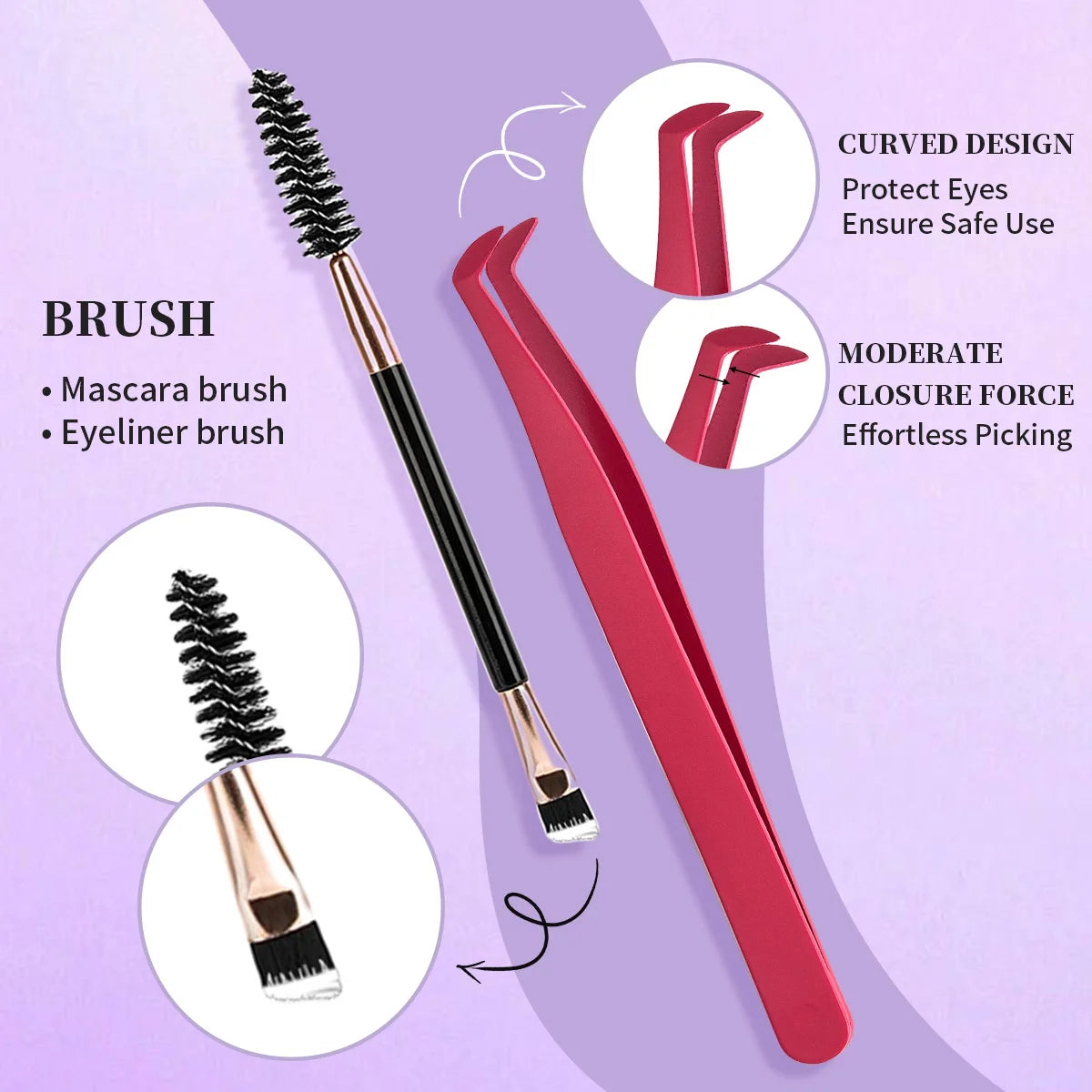 DIY Lash Extension Mix Styles Individual Lash Clusters with Bond&Seal Remover Tweezers Lash Brush eye Makeup tool