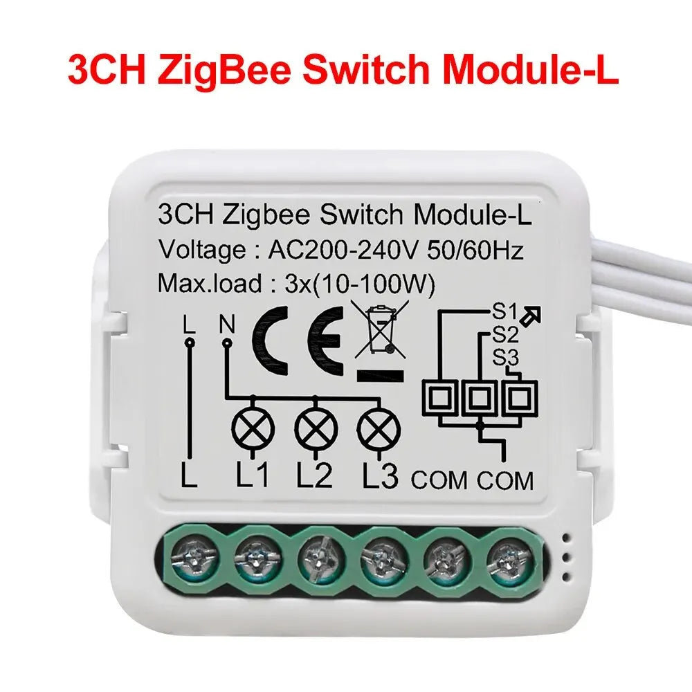 GIRIER Tuya ZigBee 3.0 Smart Switch Module No Neutral Wire Required Smart Home DIY Light Breaker Works with Alexa Google Home