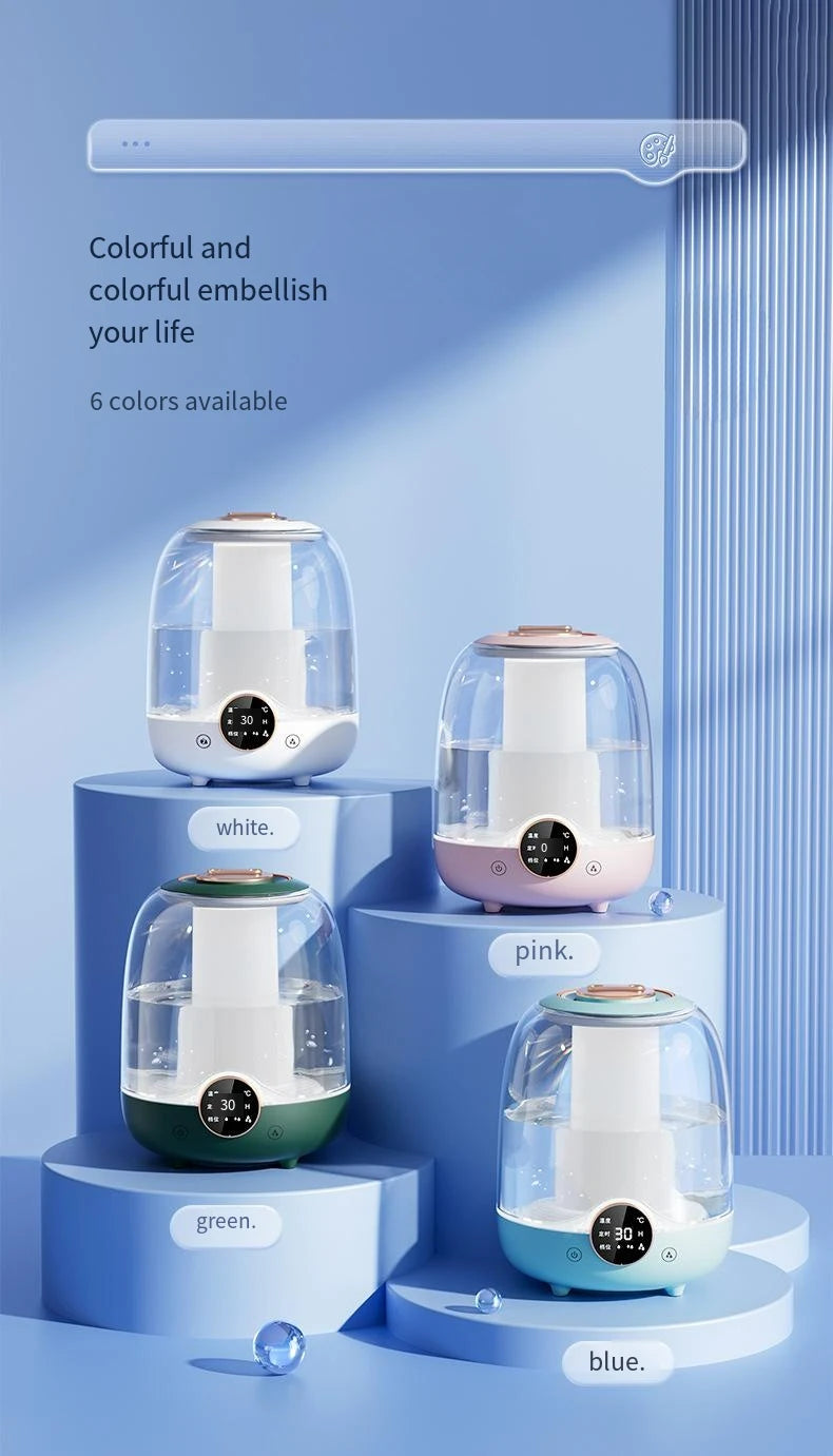 Double Spray 3L High Capacity Humidifier Colorful Lighting Household Office Desktop High Fog Air Humidifier Air Purifier