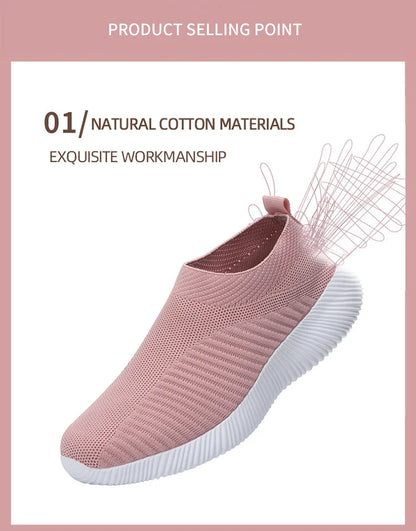 Women Shoes Breathable Flats Elastic Flat Shoes For Women Sneakers Zapatos Mujer Spring Summer Footwear Lightweight Sports Shoes