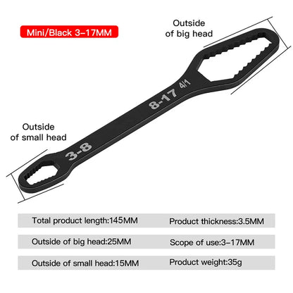 8-22mm Universal Torx Wrench Self-tightening Adjustable Glasses Wrench Board Double-head Torx Spanner Hand Tools for Factory