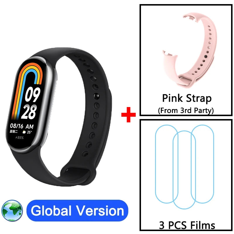 Global Version Xiaomi Mi Smart Band 8 Blood Oxygen 1.62'' AMOLED Display Fitness Tracker Smart Bracelet Wristband MIBand Fashion