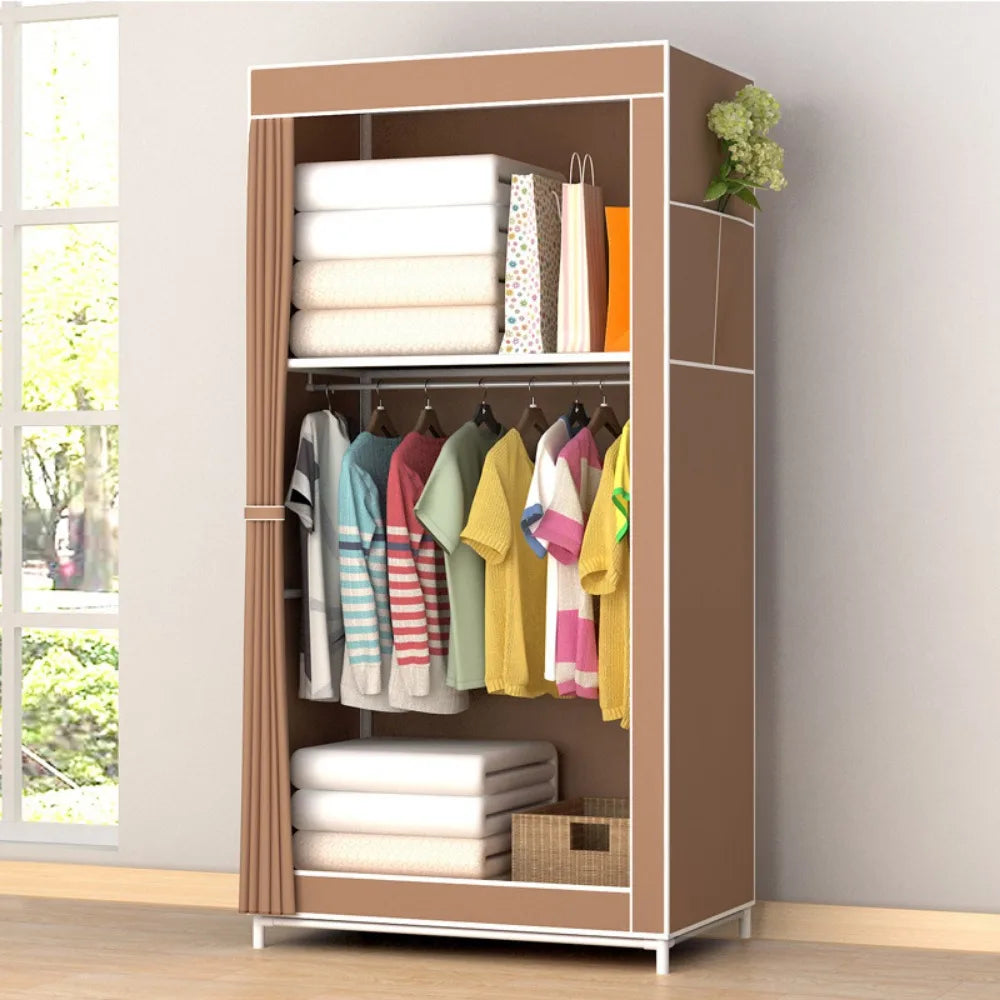 Simple Wardrobe High-capacity Household Bedroom Wardrobe Save Space Multi Functional Storage Clothing Dustproof Storage Cabinet