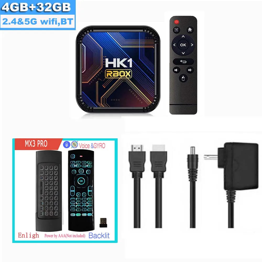 HK1 RBOX K8S Android 13 TV BOX RK3528 2.4G 5G WIFI BT 4.0 8K 64GB 32GB 16GB