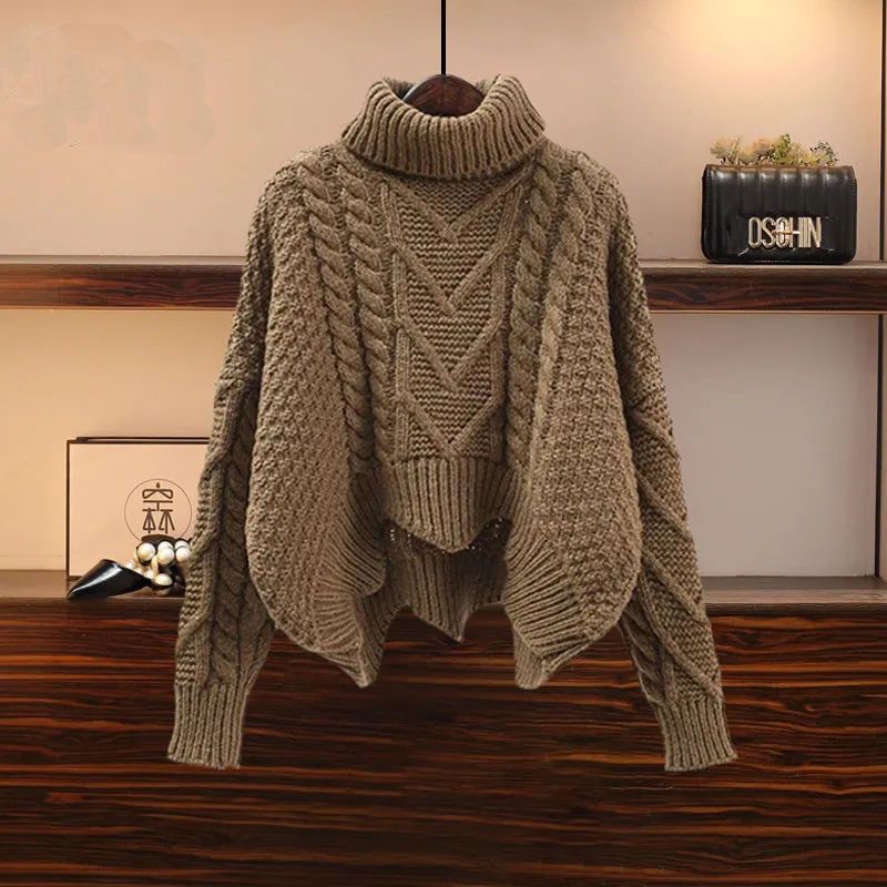 Oversized Women's Autumn Set 2023 New Temperament Senior Knitted Sweater Mesh Half Skirt Two Piece Set Fashion