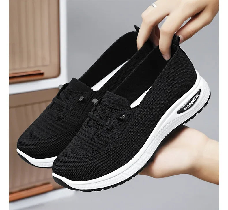 2024 Women's Casual Shoes Fashion Breathable Walking Flat Bottom Sports Shoes Women's Fitness Large Pink Women's Shoes 36-43