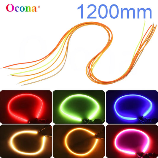 30mm/60mm/1200mm Long Flexible LED Filament for Creative DIY Lamp Parts DC 12V/24V Diode Pink Warm White Red Blue Green Purple