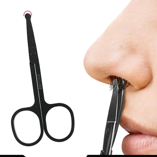 Nose Hair Shears For Personal Care Facial Hair Removal And Ear Nose Eyebrow Trimming Stainless Steel Fine