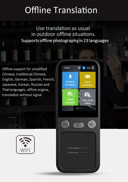 Portable T16 Instant Intelligent Voice Translation Recording 138 Language Real Time Smart Offline Translation Machine