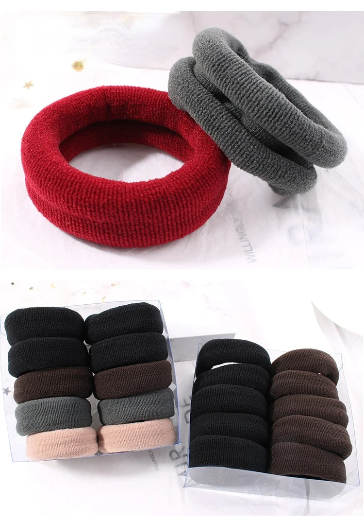 2/5/10 Pcs/Set New Women Soft Simple Solid Width Scrunchies Rubber Bands Lady Elastic Hair Band Female Fahsion Hair Accessories