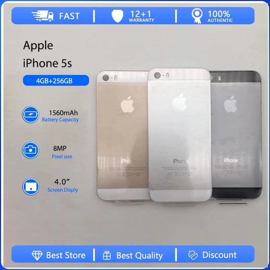 Apple iPhone 5s Mobile Cell Phone Original Used Unlocked 4.0" 16/32/64GB ROM IOS 8MP 4G Fingerprint Smartphones