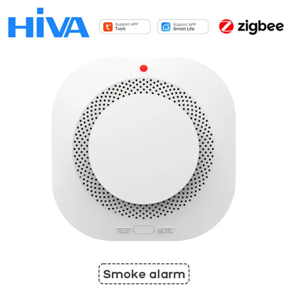 Tuya WiFi ZigBee Smart Smoke Detector Sensor Home Security Fire Protection Smoke Alarm For Security System Via Smart Life APP