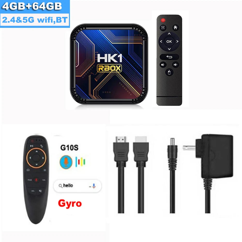 HK1 RBOX K8S Android 13 TV BOX RK3528 2.4G 5G WIFI BT 4.0 8K 64GB 32GB 16GB