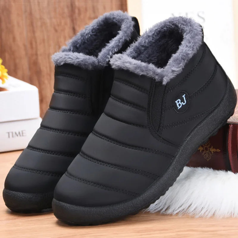 Women Boots Slip On Ankle Boots For 2024 Winter Shoes Women Snow Boots Keep Warm Fur Winter Botas Mujer Black Short Boot Female