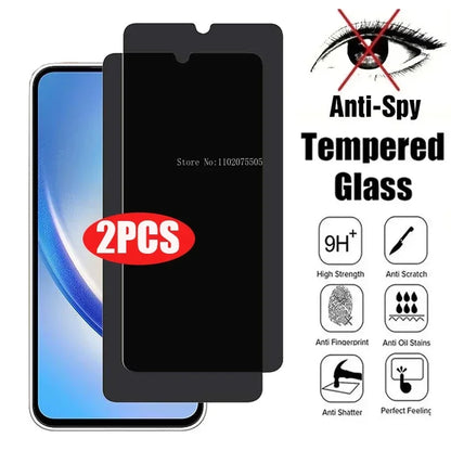 2Pcs Privacy Screen Protectors For Samsung Galaxy A12 A13 A14 A34 A54 5G Anti-spy Tempered Glass For Samsung A31 A51 A71 A21S