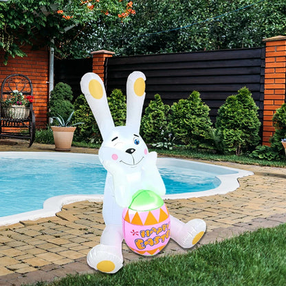 2024 Happy Easter Celebration Decoration LED Light Giant Easter Egg Bunny Rabbit Inflatable Toy for Outdoor Home Garden Ornament