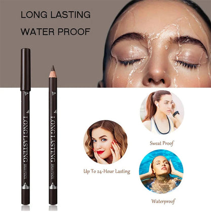 6/12Pcs Waterproof Eye Brow Pencil Professional Women Eye Makeup Pen Easy Color Beauty Cosmetic Beginner Practice Eyebrow Tools