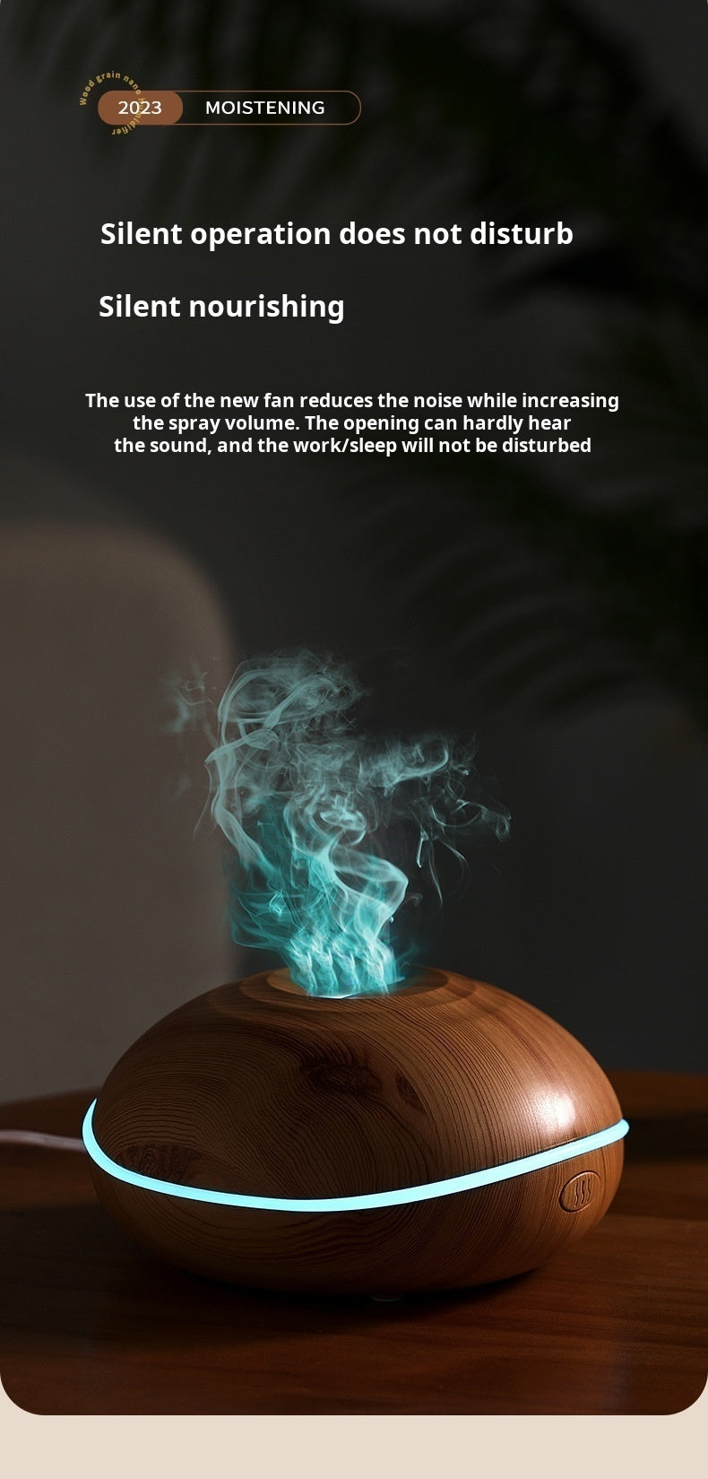 7 colores Fire Flame Wood grain aromatherapy machine humidifier Aroma Diffuser Air Ultrasonic Mist Maker Fogger Aroma