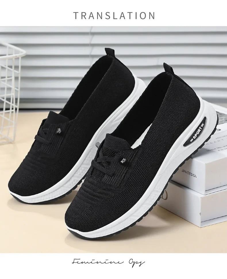 2024 Women's Casual Shoes Fashion Breathable Walking Flat Bottom Sports Shoes Women's Fitness Large Pink Women's Shoes 36-43