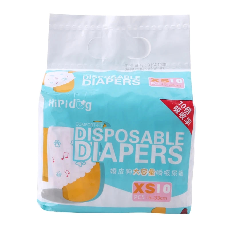 10PCS/pack Super Absorption Physiological Pants Dog Diapers For Dogs Pet Female Dog Disposable Leakproof Nappies Puppy