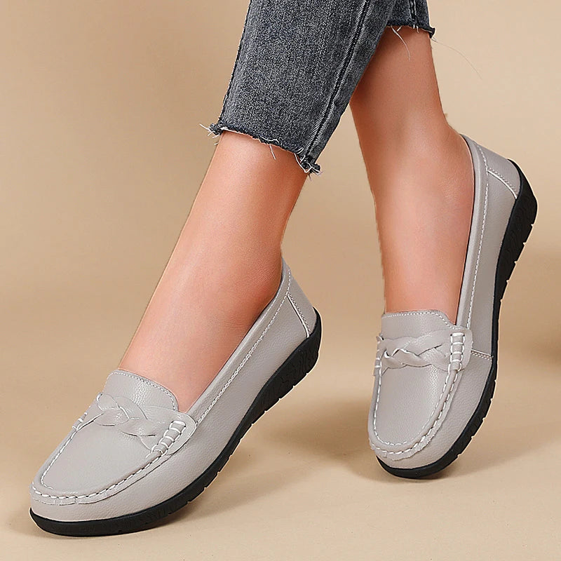 Women Flats Genuine Leather Fashion Tenis Flat Shoes Moccasins Women Shoes Slip On Women's Shoes Oxford Plus Size Zapatos Mujer