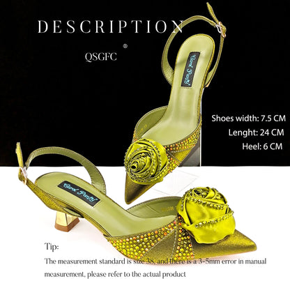 Ladies High Quality Women's Pumps And Bag Handmade Flowers Fashion Design For Nigeria Wedding Party