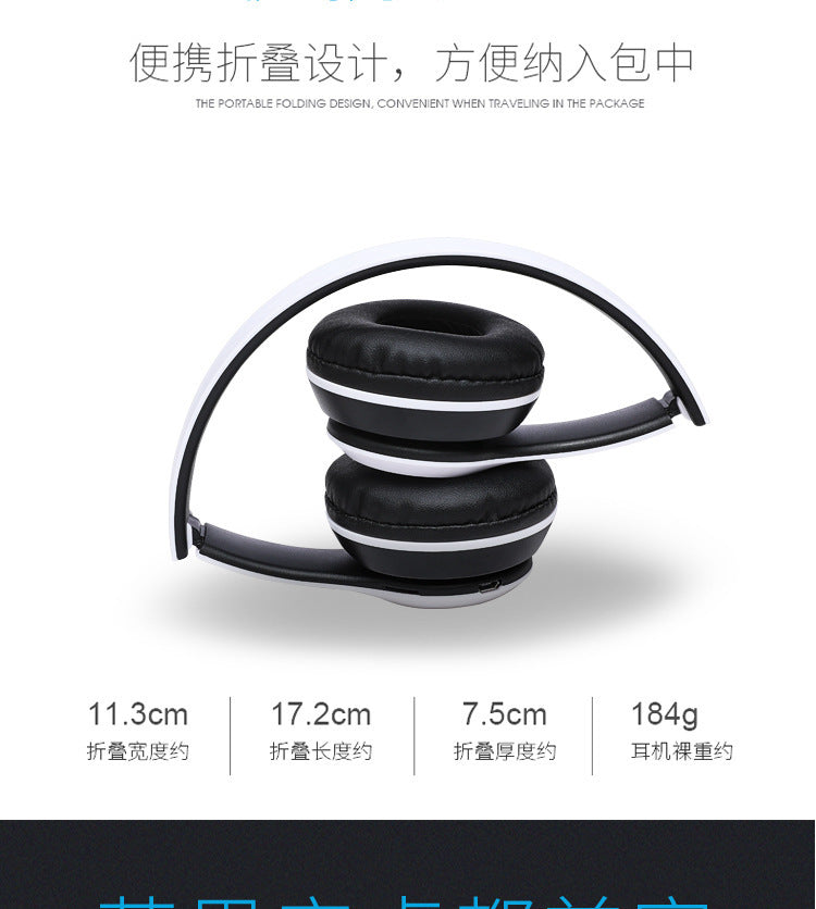 Stereo P47 Headset 5.0 Bluetooth Headset Folding Series Wireless Sports Game Headset for iPhone XiaoMi