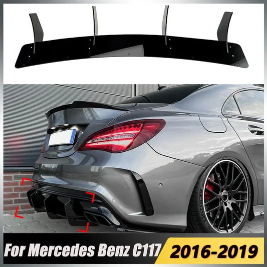 Car Rear Bumper Lower Diffuser Lip Body Kit Side Splitters Spoiler For Mercedes Benz CLA Series C117 CLA45 AMG Line 2016-2019