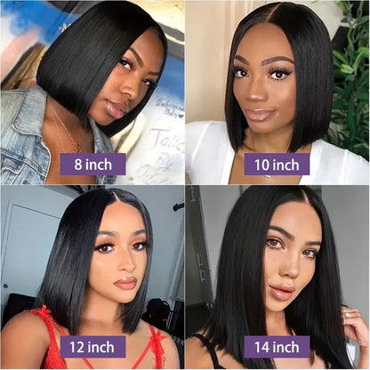 Bob Wig 13x4 Lace Front Wigs 180 Density Short Bob Wigs HD Lace Frontal Wig Brazilian Human Hair for Women Natural Black