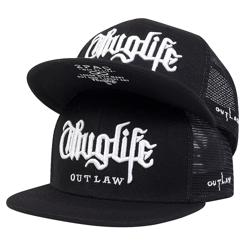 1 Pcs Fashion Fastball CAP Thuglife Embroidery Hiphop Baseball Cap Snapback Hat Adult Outdoor Casual Sun Casual Bone Adjustable